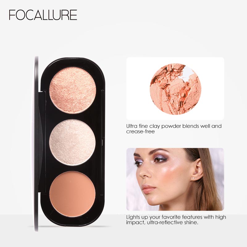 Paleta de Iluminador Focallure - 3 Cores